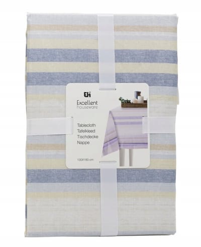 Koopman - Tafellaken - Decoratief Tafelkleed - Zomerse Strepen - Blauw - 130x180 cm