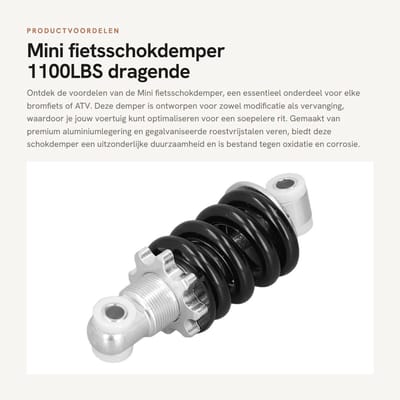 Dailygoods- Fietsschokdemper 1100LBS Draagvermogen - Mini Schokdemper - Aluminium Demper - Verstelbare Knop - Slijtvast en Corrosiebestendig