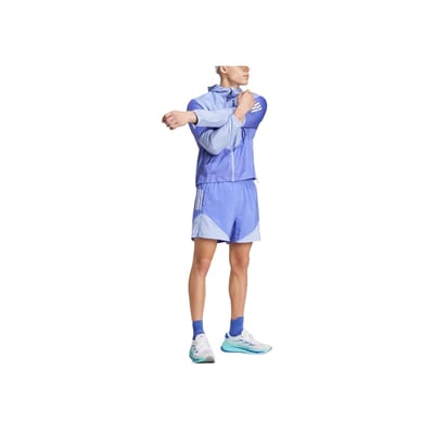 Adidas Aeroready Fw24 Own The Run Logo Atletisch Capuchon Slim Fit Lange Mouw Jas Heren Jas Lichtblauw IV7672 XL white