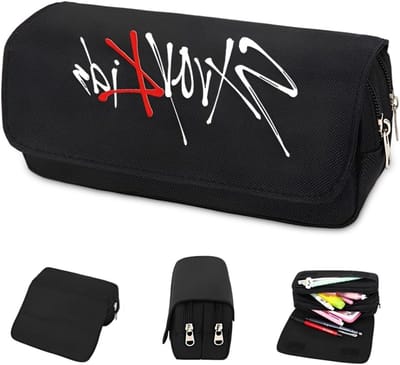 Kpop Stray Kids Pennenzak, Make-up Tas voor tieners, Grote Schoolbenodigdheden, Kpop Merchandise, Cadeaus voor Vrienden en Fans, Verjaardagscadeaus (Zwart)