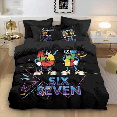 Grappige 67 Graffiti Stijl 67 Element Game Controller Beddengoed Set Dekbedovertrek Set Meerdere Maten Beddengoed Decoratie Zacht Machinewasbaar 150x200cm-3pcs
