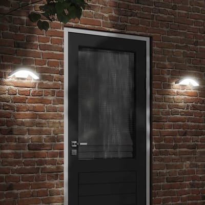 vidaXL Buitenwandlampen 2 st LED gegoten aluminium wit