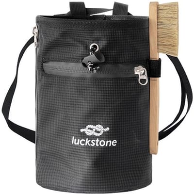 Sac de rangement pour poudre de magnésium, sac à magnésie d'escalade avec brosse pour l'escalade et l'haltérophilie noir