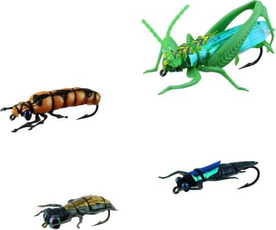 Imitatie Insecten Set - Vliegenlokker Vis Aas - Vliegvissen Forel - Set van 4 Variaties - 1.5 tot 4.5 cm