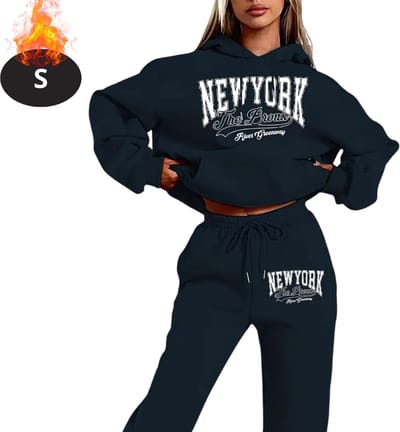 Nivard Joggingpak - Huispak - Volwassenen - Trainingspak - Comfortabel - Joggingsbroek - Tracksuit - Dames - Marineblauw - S