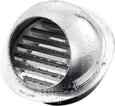 Luchtrooster Rond - Wandkap Ventiel - Ventilatie Verbeteren - Roestvrij Staal - 2-12 Inch - Zilver