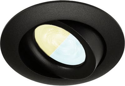 Inbouwspot Mees met Philips HUE White Ambiance - inbouwspot - Zwart - rond - Voor binnen / woonkamer / keuken / slaapkamer - IP20 - GU10 - Buitendiameter: 81MM - boorgat: 70-75MM - min. Inbouwdiepte: 70MM