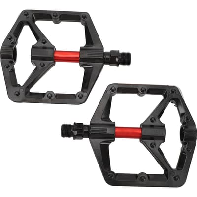 Racefietspedalen Aluminiumlegering Mountainbikepedaal met Reflector DU Lager Anti-slip Fietsen black