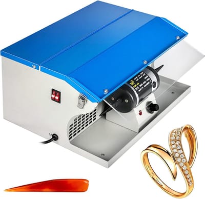 Sieraden Polijstmachine - Buffer Machine - Metaal Polijsten - Stofafscheider en Verlichting - 0-8000 RPM - Blauw