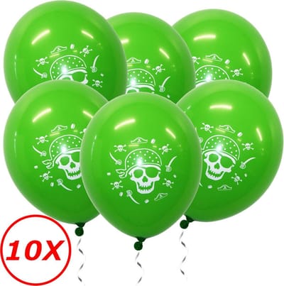 Halloween Versiering Decoratie Helium Ballonnen Feest Versiering Halloween Accessoires Ballon Groen Piraat – 10 Stuks