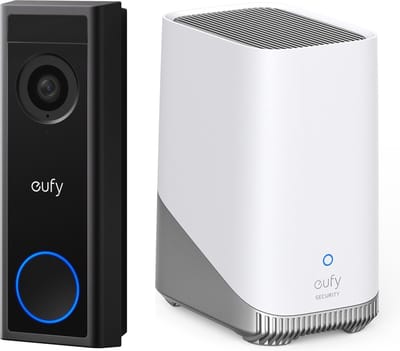eufy Security C30 2K Draadloze Video Deurbel 2K FHD op accu + eufy HomeBase 3 S380 - Bundel