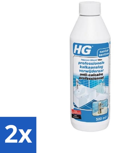 HG - Sanitair - Professionele Kalkaanslag Verwijderaar - Super Geconcentreerd - 500 ml - Voordeelverpakking - 2 stuks