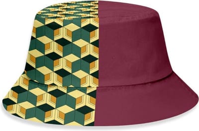 Jumada's - Bucket hat - Unisex - Emmerhoed - Paars - Groen Geometrische Vormen