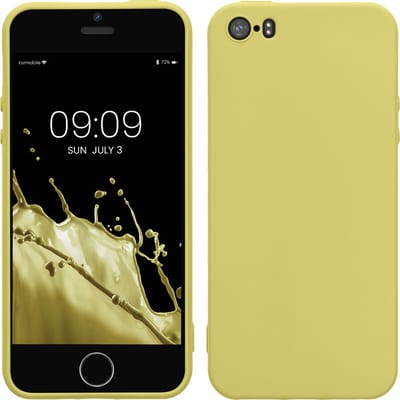 kwmobile telefoonhoesje geschikt voor Apple iPhone SE (1.Gen 2016) / iPhone 5 / iPhone 5S - Hoesje voor smartphone - Back cover in mat pastelgeel
