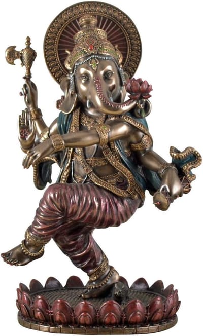 Veronese Design - Ganesha Hindoeïstische God - Zeer Mooi en Gedetailleerd beeld - (hxbxd) ca. 21cm x 14cm x 10cm