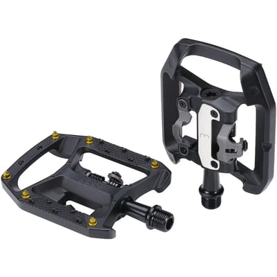 BBB Cycling MTB Pedalen - DualChoice Trail - Combi Fietspedalen: SPD & Anti Slip Platform Pedaal - SPD Pedalen inclusief Schoenplaatjes - Zwart - BPD-62