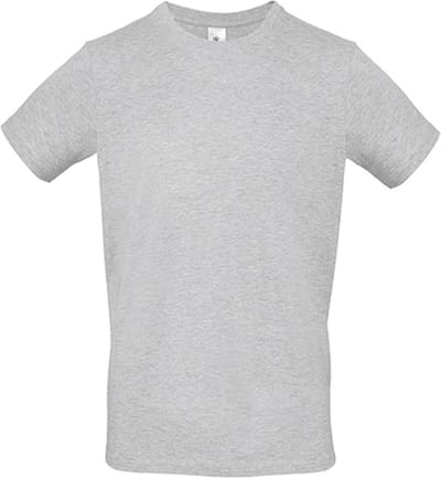 2-Pack herenshirt '150' met ronde hals B&C Collectie Ash Grey maat XS