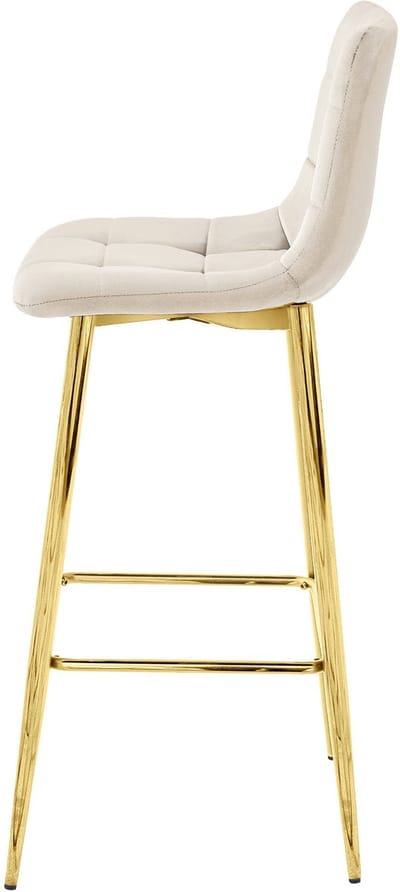 ARCETO kruk - beige fluweel / GOUDEN poten x 2