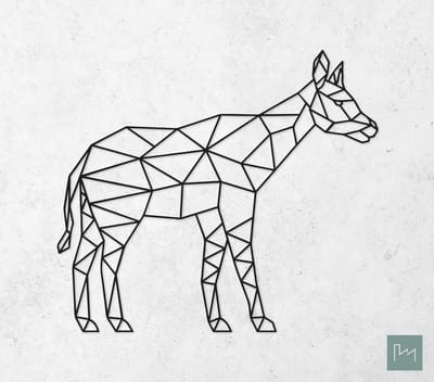 Laserfabrique Wanddecoratie - Geometrisch Hert - Large - Zwart - Geometrische dieren en vormen - Houten dieren - Muurdecoratie - Line art - Wall art