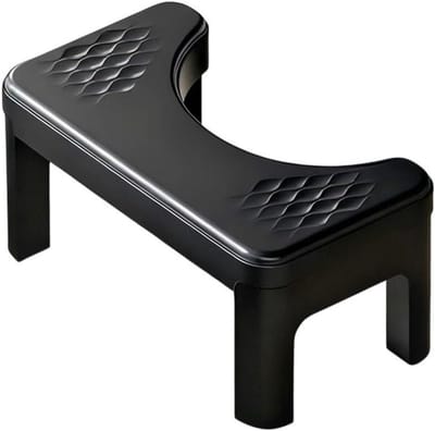 Antislip Kruk - Voetsteun Toilet - Comfort Verhogend - Montage Zonder Gereedschap - 34.5 x 21.5 cm - Zwart