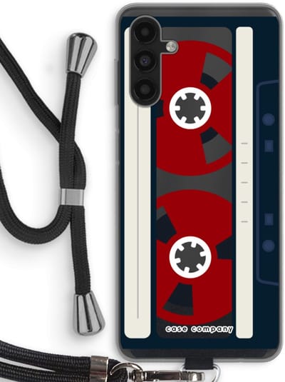 Case Company® - Hoesje met koord geschikt voor Samsung Galaxy A04s hoesje met Koord - Here's your tape - Telefoonhoesje met Zwart Koord - Bescherming aan alle Kanten en Over de Schermrand