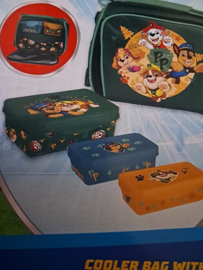 Paw Patrol Koeltas met 3 Lunchboxen - 2 verschillende maten - Lunchbox met kliksluiting