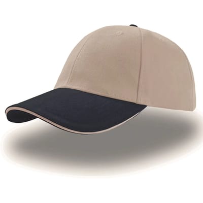 Atlantis Headwear Liberty Sandwich Cap AT610 - Natural/Navy/Natural - One size