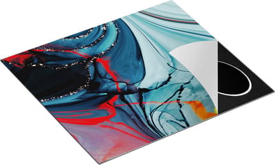 Chefcare Inductie Beschermer Abstracte Kunst - Moderne Luxueuze Marmer - 60x50 cm - Afdekplaat Inductie - Kookplaat Beschermer - Inductie Mat