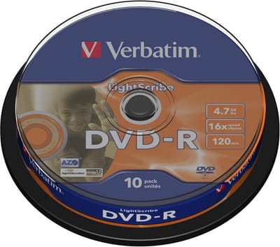 10x DVD-R Blanco Schijven 4.7GB 16x Speed Lightscribe Opslag