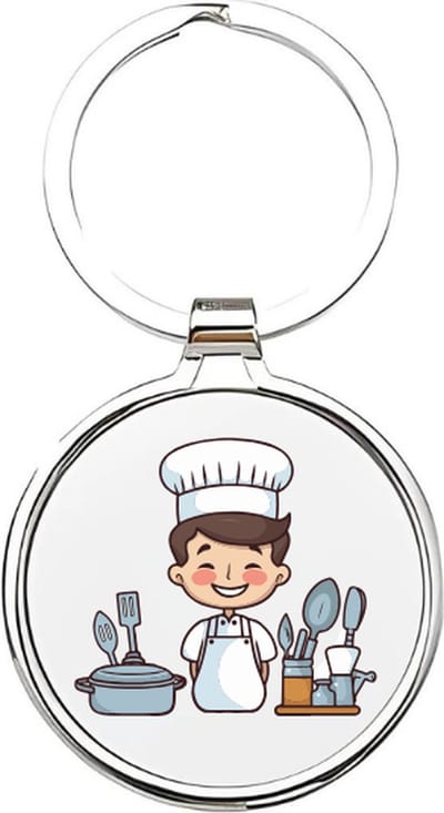 Akyol - Kok Sleutelhanger - kok - De beste kok - Chef - chefkok - keukenmedewerker - Koken - eten - restaurant - keukenmeester - Koksmuts - Keuken - kelner - sterrenchef - 4 x 7,5 CM