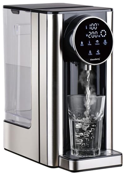 Klausberg KB7880 Hot Water Dispenser – 2,7 Liter – LED Touchbediening – Temperatuur- & Volumecontrole – 2600W - Heetwaterdispenser