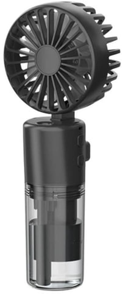Handventilator - Draagbare ventilator - USB - Mini opvouwbare ventilator - Vier snelheidsstanden - Vernevelingsventilator - Geschikt voor thuis, buiten en op kantoor - Zwart - 32*64*163 mm - 1 W