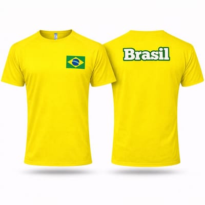 Brazilië Voetbalshirt – WK 2026 Supporters Shirt – Geel – Maat S - Landen T-shirt – Voetbaltenue Fan Shirt – Active Dry