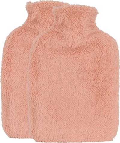 H&S Collection Warmwaterkruik - 2x - met extra zachte hoes - koraalroze - 1,75L - kruik