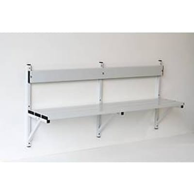 Wandbank, aluminium, L 1500 mm, lichtgrijs (RAL 7035)