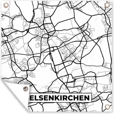 Tuin poster Kaart - Gelsenkirchen - Plattegrond - Stadskaart - 200x200 cm - Tuindoek