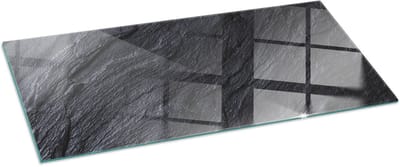 Tulup Kachel Vloerplaat - Steenoppervlaktetextuur Vloerplaat Voor Houtkachel - 125 cm x 50 cm - Zwart Vloerplaat Voor Kachel - Rechthoek Kachel Vloerplaat - Onderplaat Kachel - Plaat Voor Onder Houtkachel - Plaat Onder Houtkachel