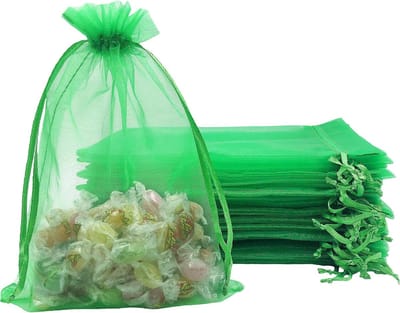 Fruitbeschermingszakjes met trekkoord (set van 50) – Fruit- en groentezakjes – Effen organzazakjes – Beschermende gaaszakjes voor de tuin – Zakjes met trekkoord – Fruitzakjes – Snoepzakjes – 15 x 20 cm
