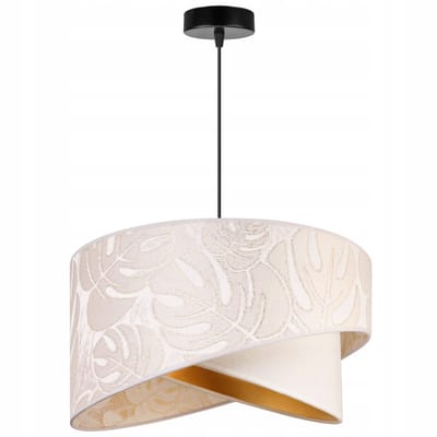 Light Home Werona 2407/LK/CZ – Hanglamp – Lampenkap 45 cm – Schuin – Crème – Zwart Frame – E27 Fitting – Modern Design