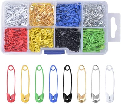 Dailygoods- Veiligheidsspelden 400 Stuks - Metalen Veiligheidsspelden - 25 mm - Diverse Kleuren - Opbergdoos - Handwerken/DIY - Spelden