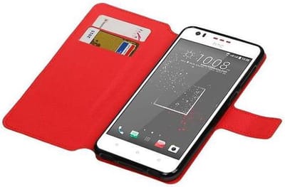 Cross Pattern TPU Bookstyle Wallet Case Hoesjes Geschikt voor HTC Desire 825 Rood