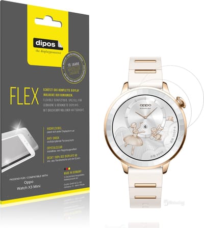 dipos – 2x Beschermfolie geschikt voor Oppo Watch X3 Mini | 3D Full Cover Screenprotector | 100% Passend