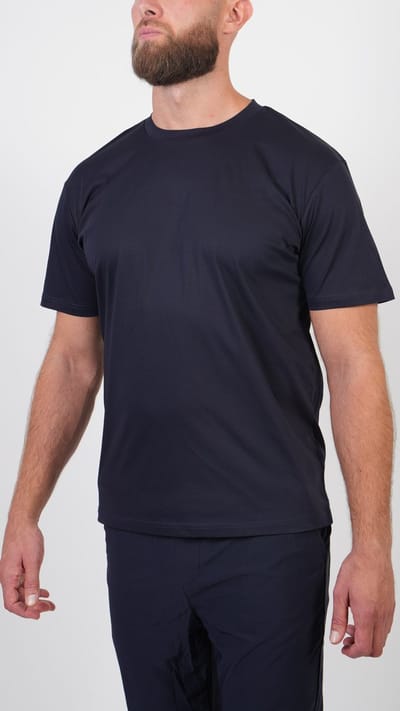 BASKO T-SHIRT - SLIM FIT - MARINEBLAUW - MAAT S