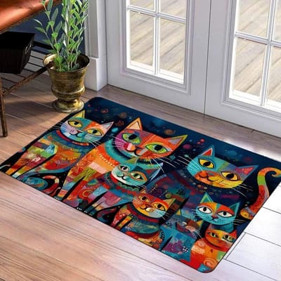 1 ST WELKOM Karakter Deurmatten Keukenkleden Antislip Pop art design Slaapkamerkleden Badmat Tapijt voor Thuis Gootsteen Wasruimte Decor 400MMx600MM