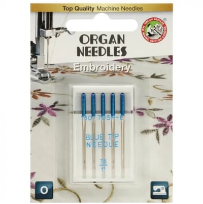 Organ Embroidery blue tip 75
