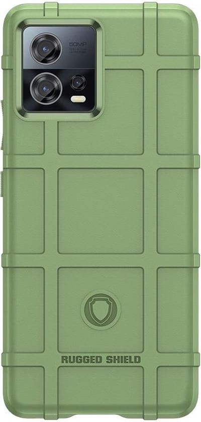MobyDefend Hoesje - Geschikt voor Motorola Edge 30 Fusion - Rugged Shield TPU Backcover - Groen