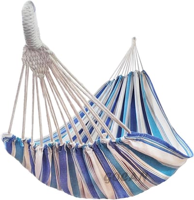 Dubbele Hangmat - Linnen Hangmat - Ontspannen Buiten - Ademend en Comfortabel - XXL 330x150cm - Korenveld