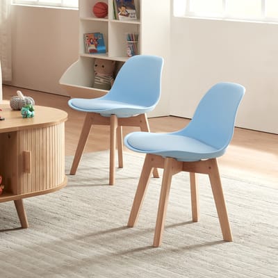 Kinderstoel Elvdal 56x38x33 cm set van 2 hemelsblauw [en.casa]