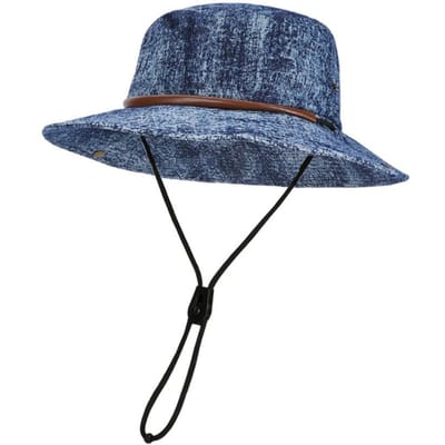 Casual Gewassen Denim Bucket Hoed Grote Rand Ademende Zonneklep Reishoeden Buiten gray