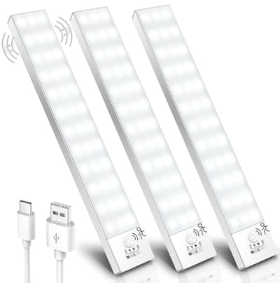 Oplaadbare Bewegingssensor Onderkastverlichting met 36 LED Lichten - Magnetisch Draadloos Licht voor Keuken, Trappen en Hal - Set van 3